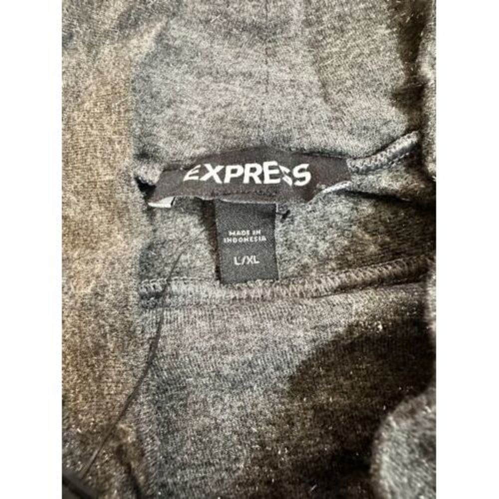 Express Womens Charcoal Gray Glitter Mock Neck Long‎ Sleeve Crop Size L/XL - Picture 4 of 5